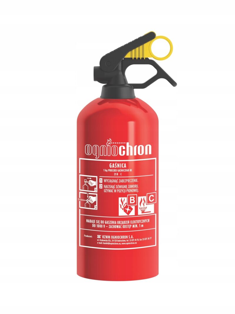 GAŚNICA SAMOCHODOWA 1 KG BC 5LAT OGNIOCHRON